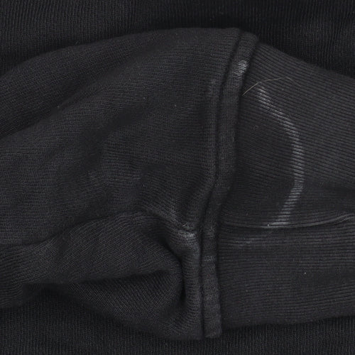 Adidas Womens Black Crew Neck Sweatshirt UK 12 Cotton Logo Pullover