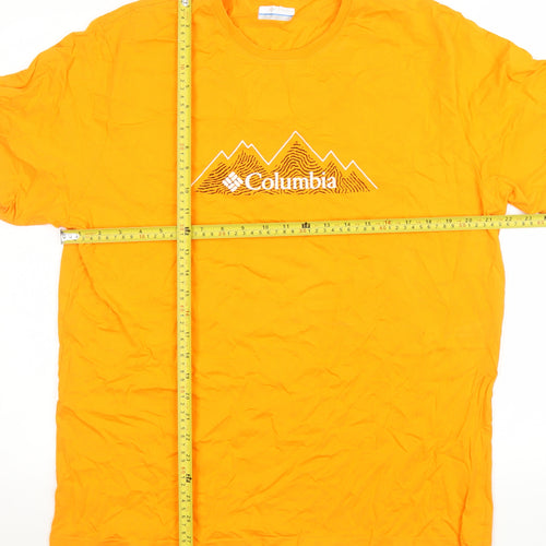 Columbia Men's Orange Graphic Crew Neck Cotton T-Shirt XL
