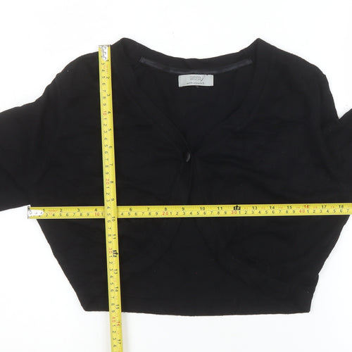 Marks and Spencer Women's Black Shrug Size 14 V-Neck Knit Cardigan