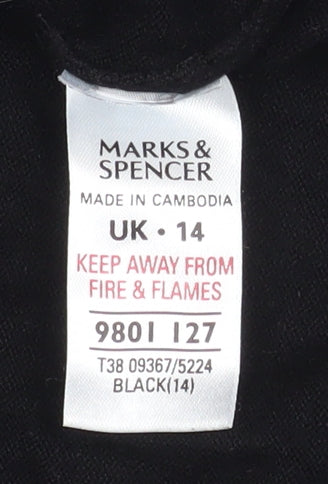 Marks and Spencer Women's Black Shrug Size 14 V-Neck Knit Cardigan
