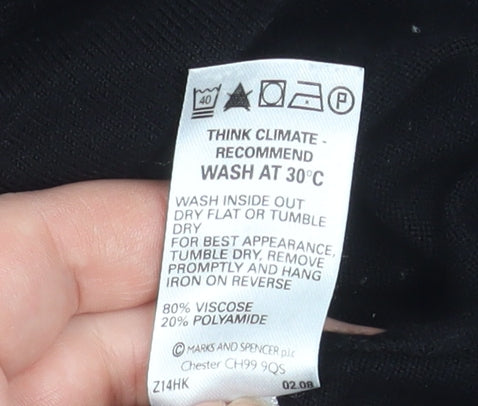 Marks and Spencer Women's Black Shrug Size 14 V-Neck Knit Cardigan
