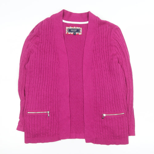 Maine New England Women's Pink Cable-Knit Cardigan Size 14