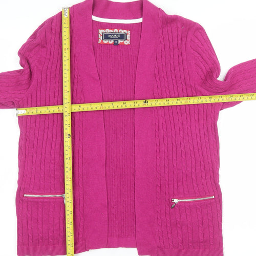 Maine New England Women's Pink Cable-Knit Cardigan Size 14