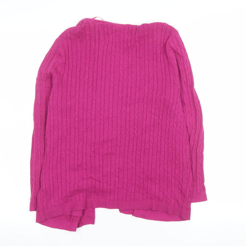 Maine New England Women's Pink Cable-Knit Cardigan Size 14