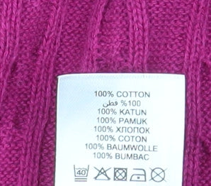 Maine New England Women's Pink Cable-Knit Cardigan Size 14