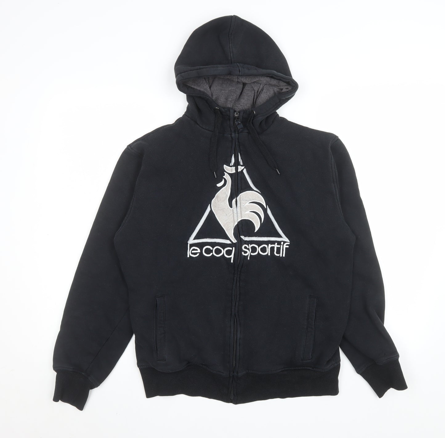 Le Coq Sportif Men's Black Hooded Full Zip Sports Jacket Size M
