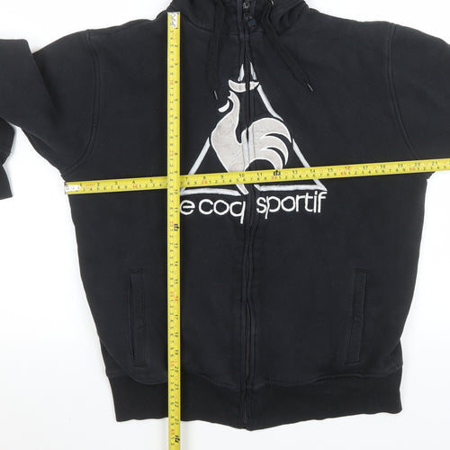 Le Coq Sportif Men's Black Hooded Full Zip Sports Jacket Size M