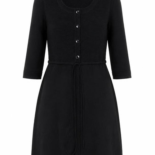 Monsoon Women’s Black Wool Blend 3/4 Sleeve Belted Cardigan Size 8