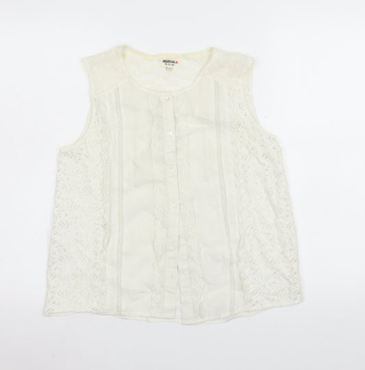Chelsea Girl Women’s Ivory Lace Sleeveless Blouse Size 14