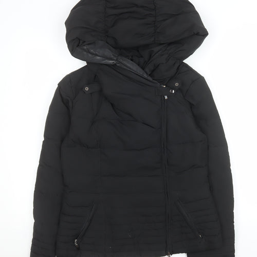 Motivi Women Black Size 10 Hooded Puffer Jacket