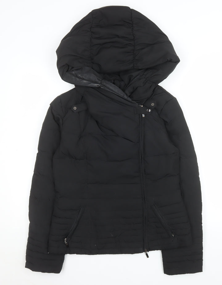 Motivi Women Black Size 10 Hooded Puffer Jacket