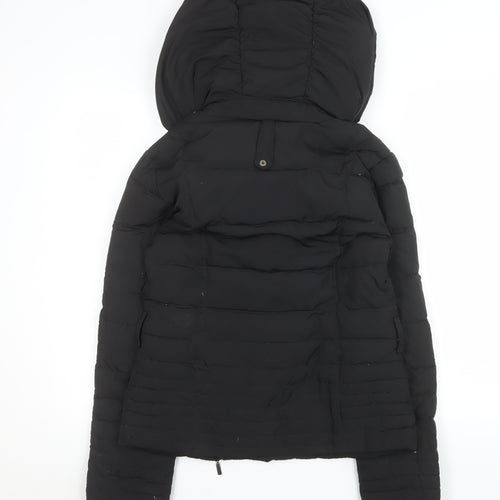 Motivi Women Black Size 10 Hooded Puffer Jacket
