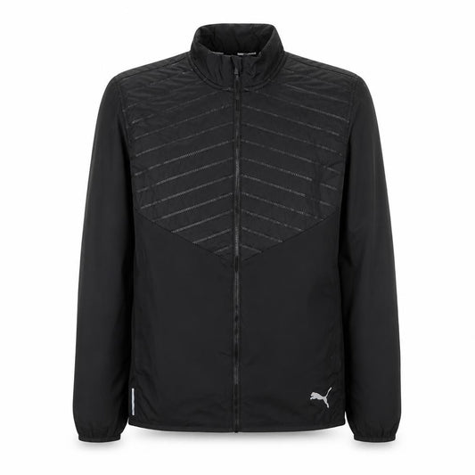 Front view of Puma Men's Black Small Windbreaker Running Jacket