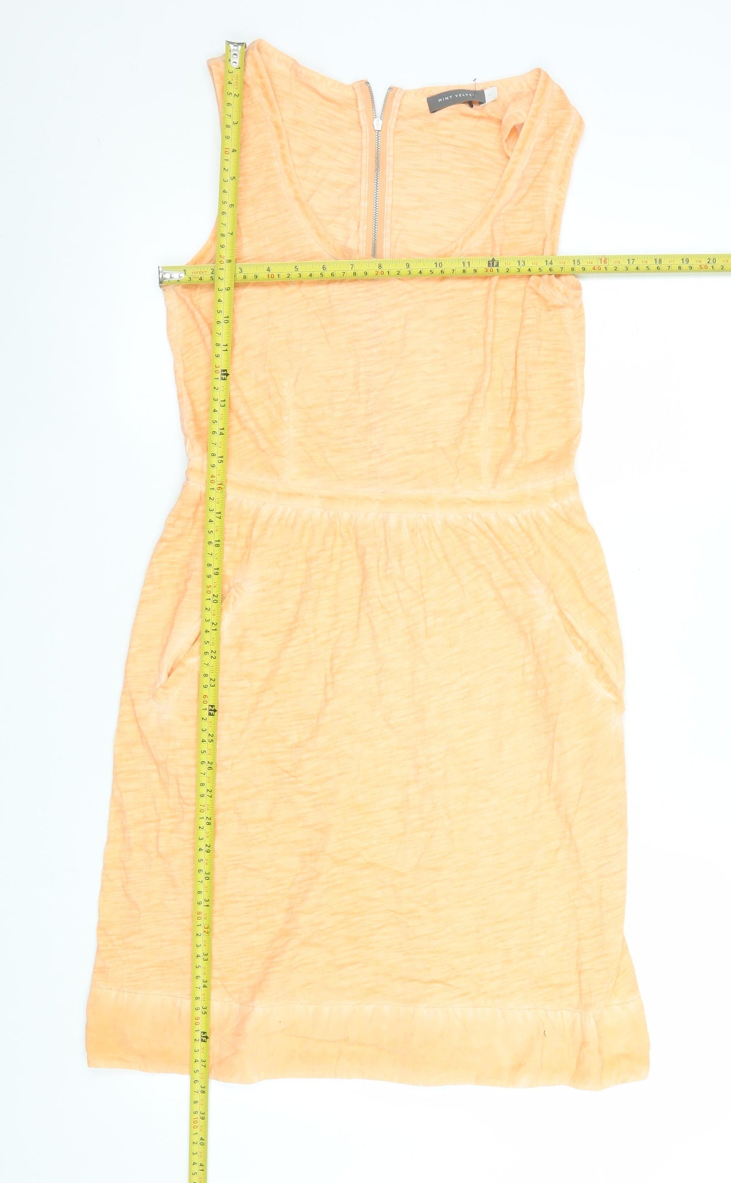 Mint Velvet Women’s Orange Sleeveless Shift Dress Size 12