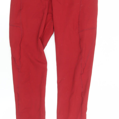 Peachylean Women's Red High Waist Pocket Gym Leggings Size S