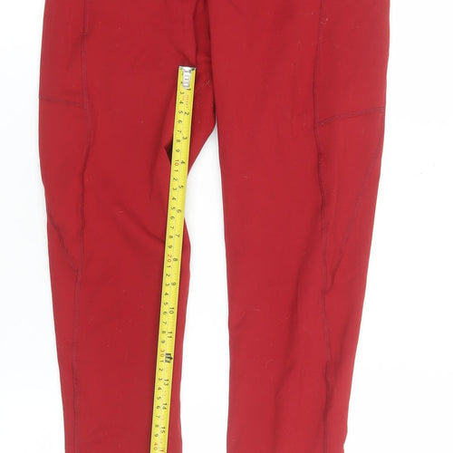 Peachylean Women's Red High Waist Pocket Gym Leggings Size S
