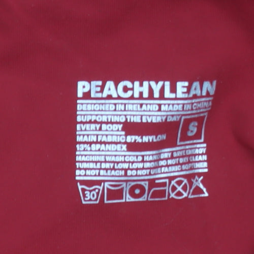 Peachylean Women's Red High Waist Pocket Gym Leggings Size S