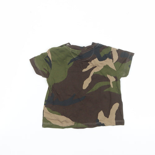 Ralph Lauren Unisex Baby Camouflage Cotton T-Shirt 3-6M Short Sleeve Crew Neck