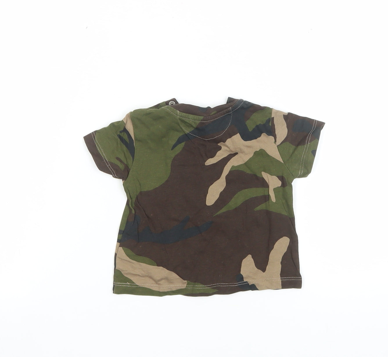 Ralph Lauren Unisex Baby Camouflage Cotton T-Shirt 3-6M Short Sleeve Crew Neck