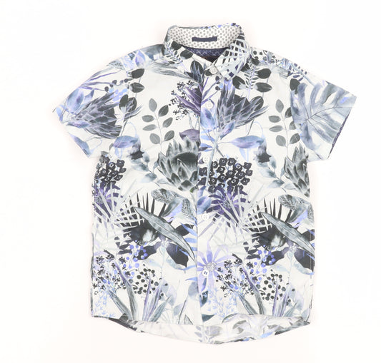 NEXT Boys Multicoloured 3 Years Floral Cotton Short Sleeve Button-Up Shirt