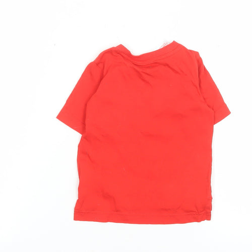 Adidas Unisex Baby Red Short Sleeve T-Shirt 6-9 Months Organic Cotton
