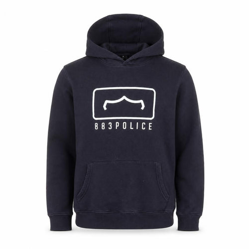 883 Police Men's Blue Pullover Hoodie M Regular Fit Graphic Logo