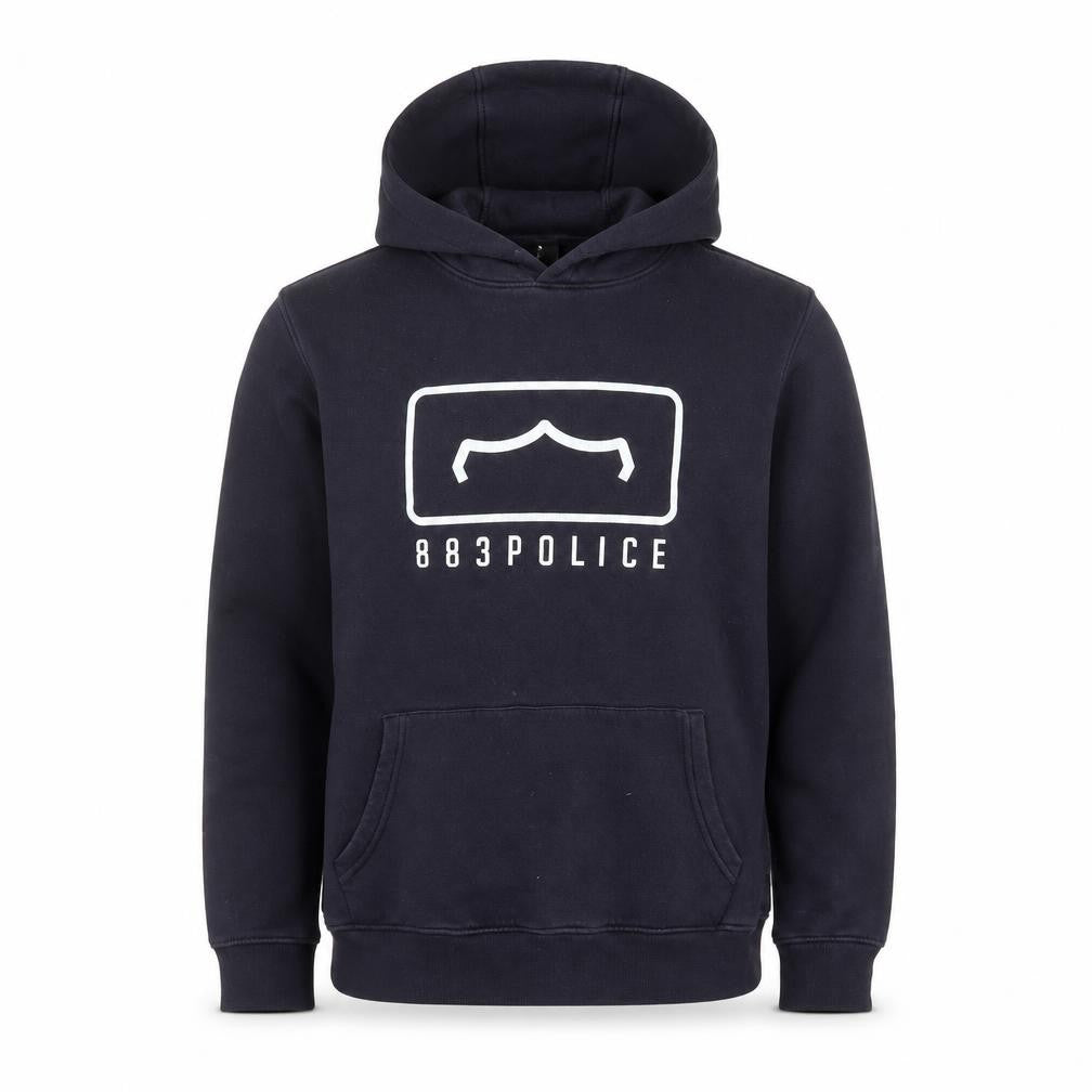 883 Police Men's Blue Pullover Hoodie M Regular Fit Graphic Logo