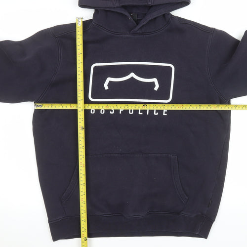 883 Police Men's Blue Pullover Hoodie M Regular Fit Graphic Logo