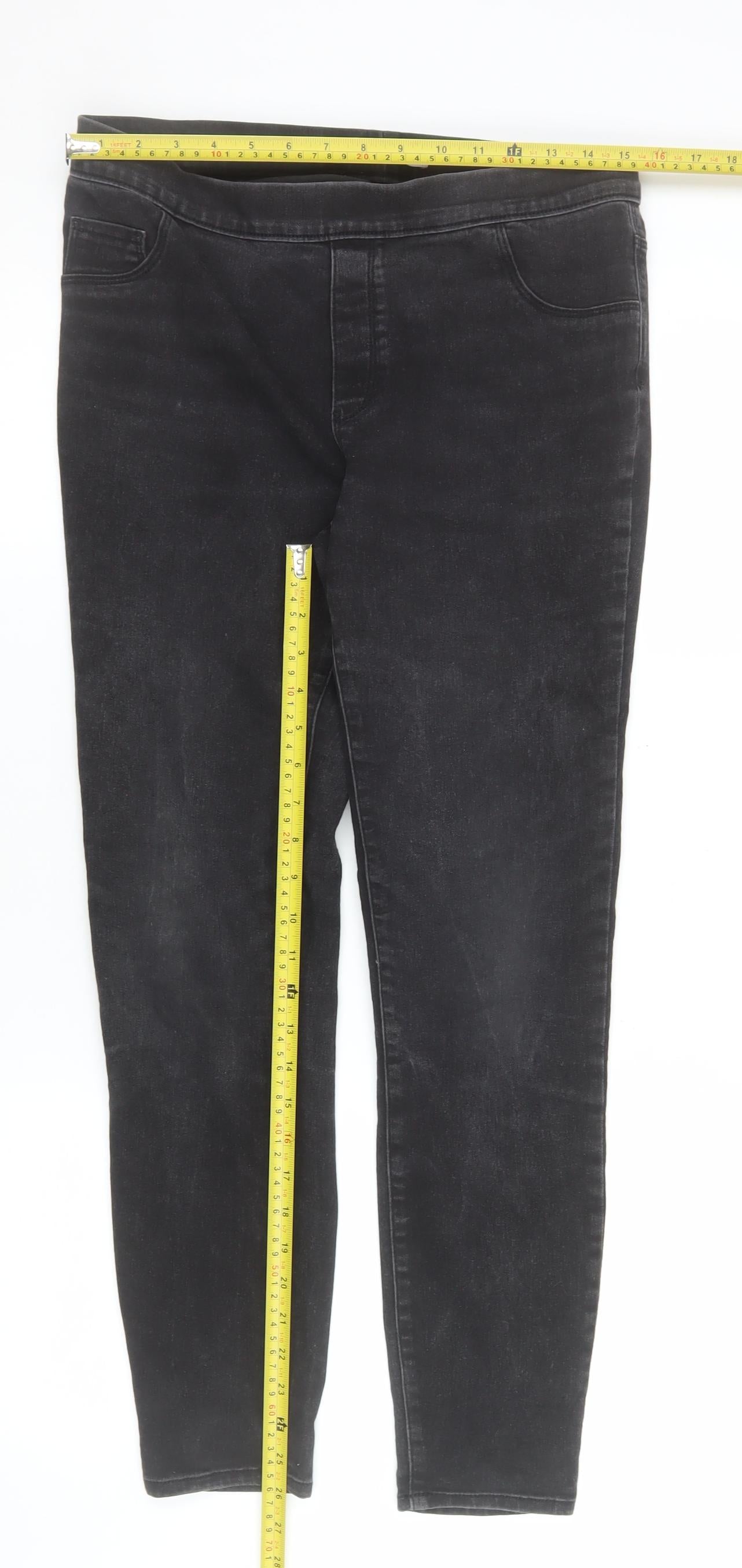 George Women’s Black Denim Mid Rise Jegging UK 12 Slim Fit
