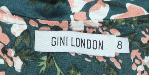 GINI London Women's Green Floral Wrap Dress Size 8
