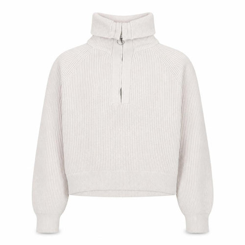 Pull&Bear Men's Beige High Neck 1/2 Zip Knit Sweatshirt Size S