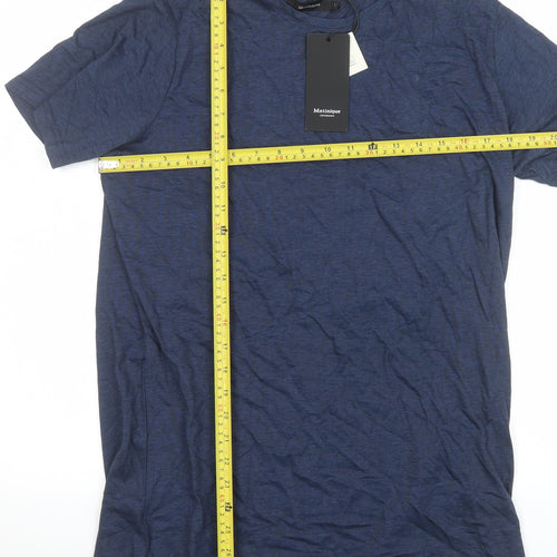 Matinique Men's Blue Cotton Crew Neck Short Sleeve T-Shirt Size L