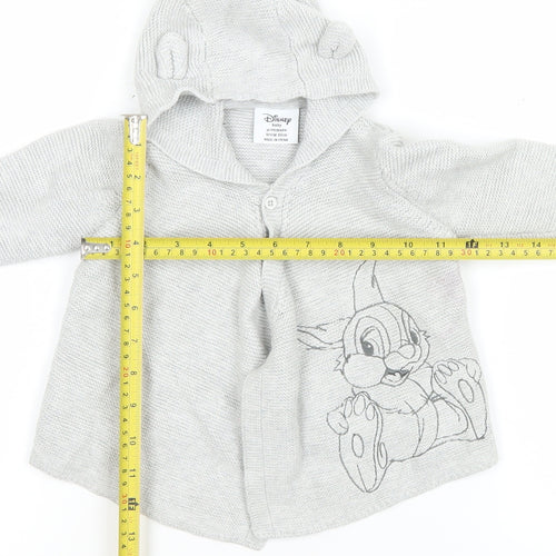 Disney Baby Grey Bambi Hooded Cotton Cardigan 9-12 Months Unisex