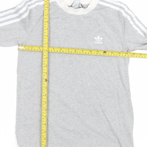 Adidas Women's Grey Long Sleeve Crew Neck Stretch T-Shirt UK 8