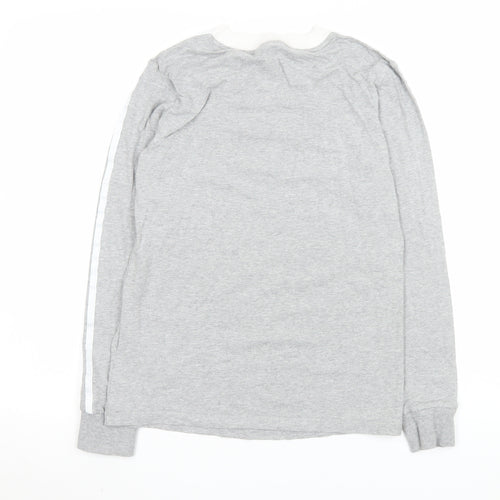 Adidas Women's Grey Long Sleeve Crew Neck Stretch T-Shirt UK 8