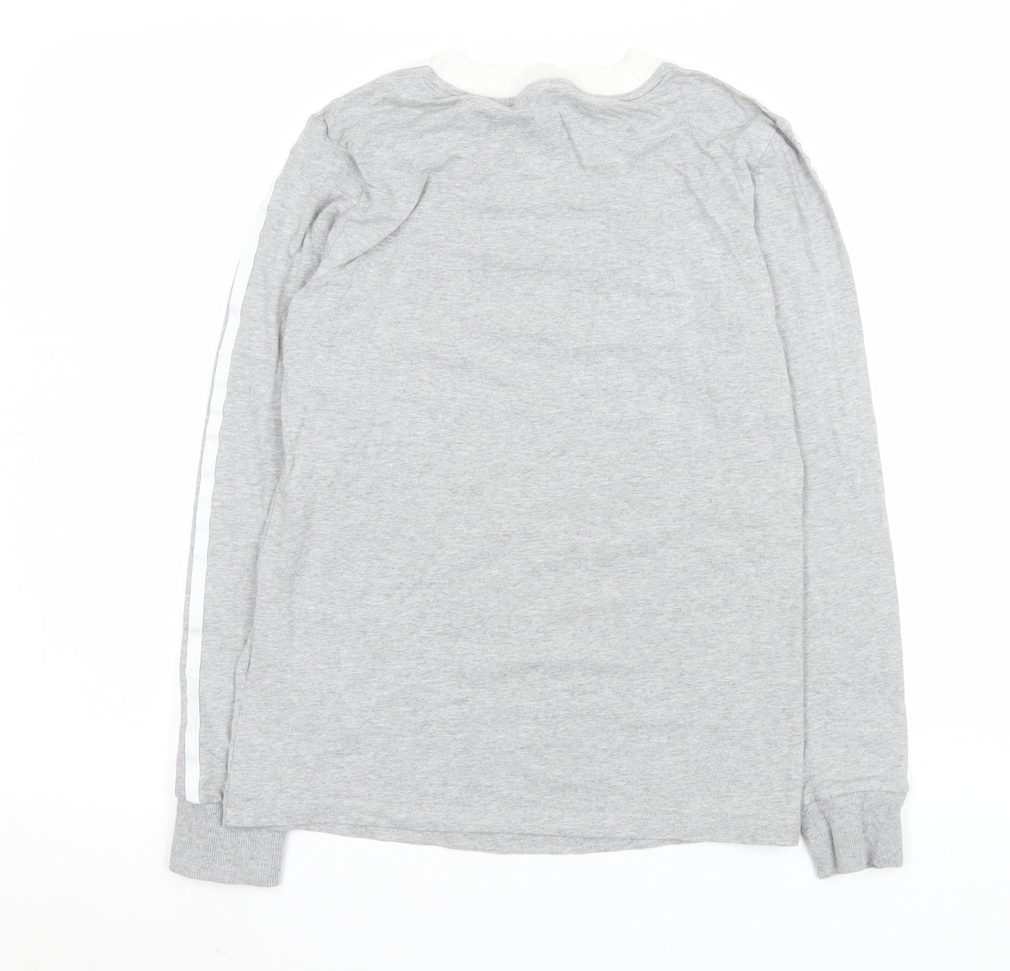 Adidas Women's Grey Long Sleeve Crew Neck Stretch T-Shirt UK 8