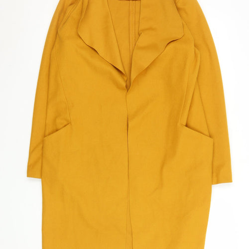Primark Women’s Yellow Coatigan Size 8 Long Open Front Lightweight Coat