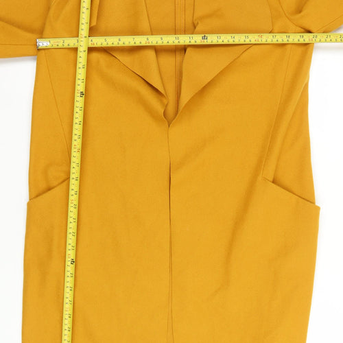 Primark Women’s Yellow Coatigan Size 8 Long Open Front Lightweight Coat