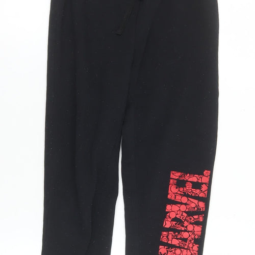Disney Boys Black Marvel Jogger Trousers 6-8 Years Fleece Drawstring Pants