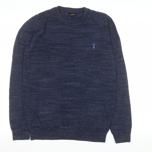 Next Men’s Blue Crew Neck Cotton Blend Pullover Jumper Size S