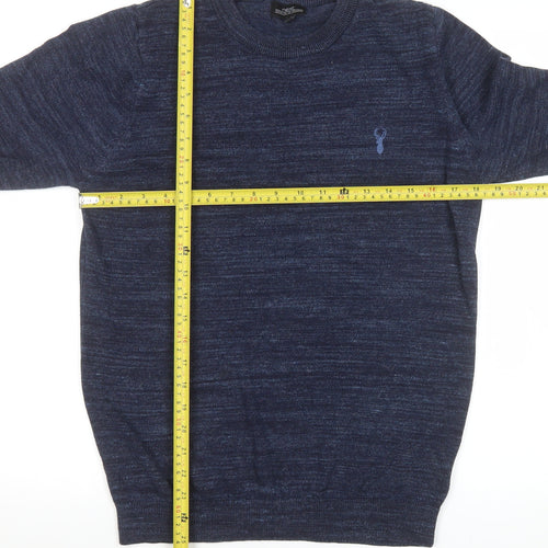 Next Men’s Blue Crew Neck Cotton Blend Pullover Jumper Size S