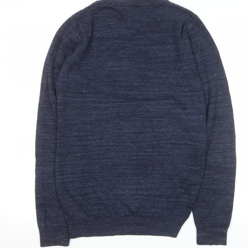 Next Men’s Blue Crew Neck Cotton Blend Pullover Jumper Size S