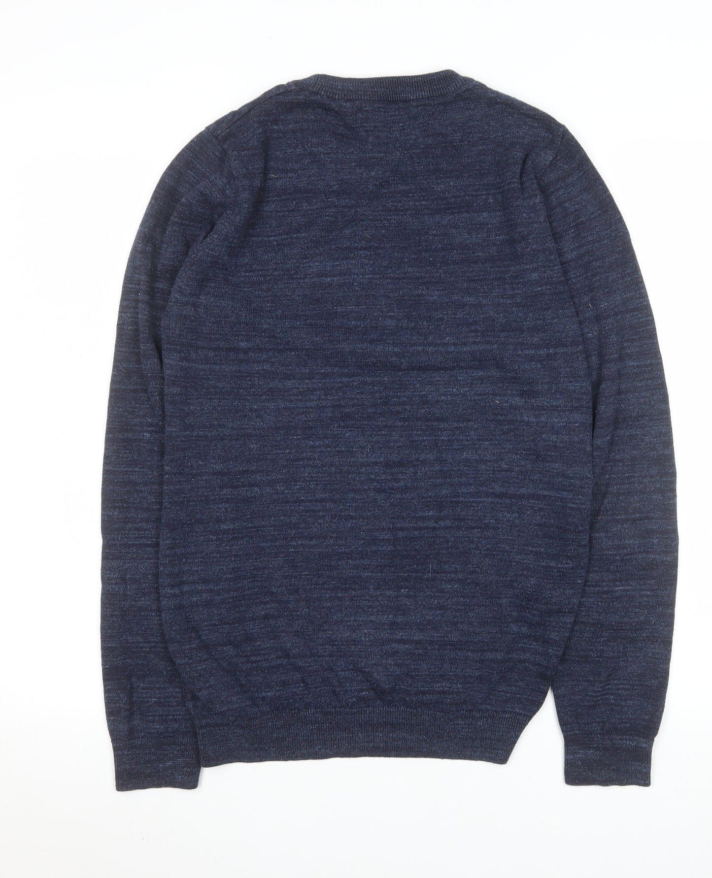 Next Men’s Blue Crew Neck Cotton Blend Pullover Jumper Size S