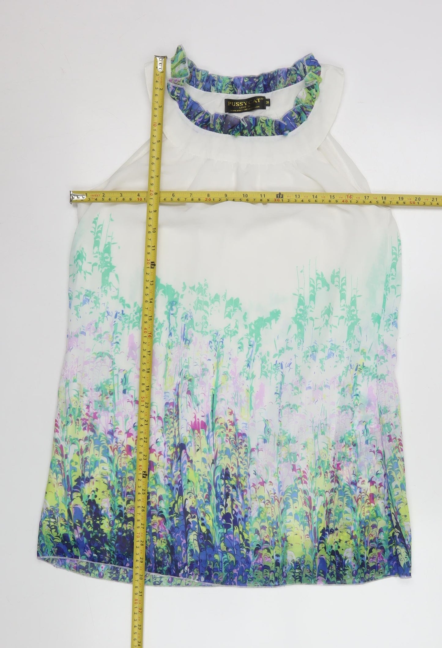 Pussycat London Womens Multicoloured Floral Halter Camisole Blouse M