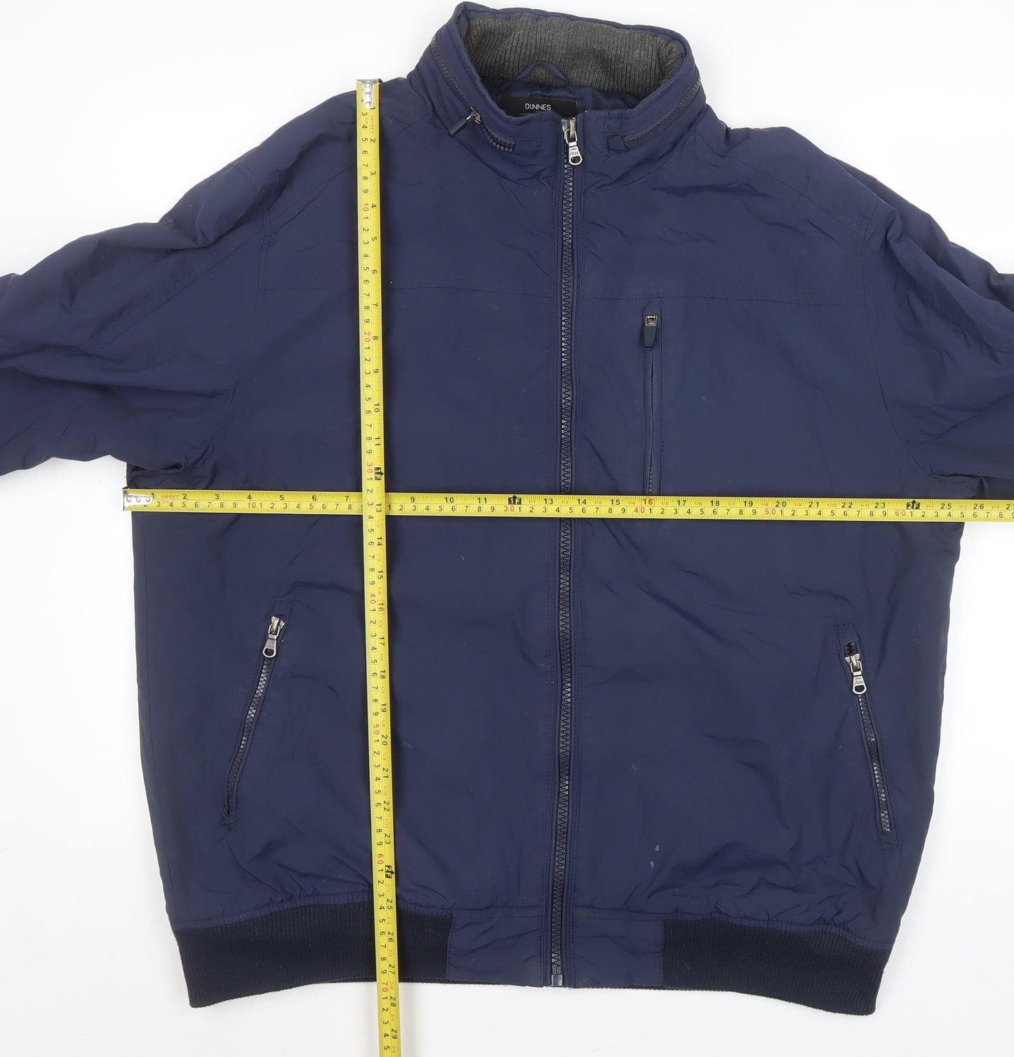 St. Bernard Men’s Blue Nylon Bomber Jacket XL Full Zip Casual