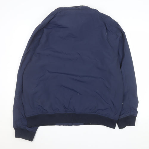 St. Bernard Men’s Blue Nylon Bomber Jacket XL Full Zip Casual