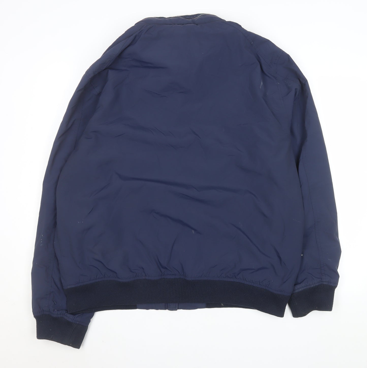 St. Bernard Men’s Blue Nylon Bomber Jacket XL Full Zip Casual