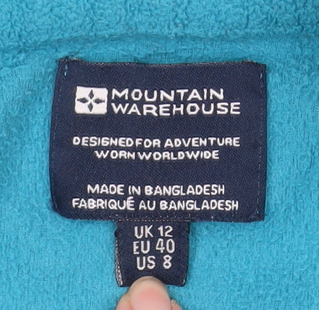 Mountain Warehouse Women Blue Fleece Jacket Size 12 Full Zip Casual Outdoor