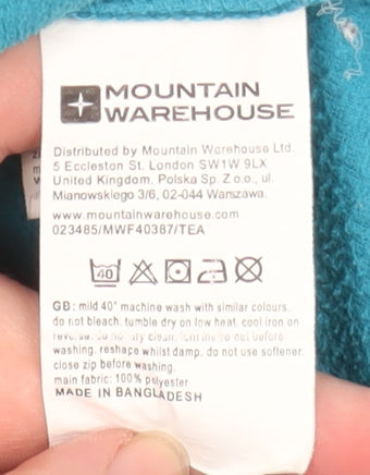 Mountain Warehouse Women Blue Fleece Jacket Size 12 Full Zip Casual Outdoor