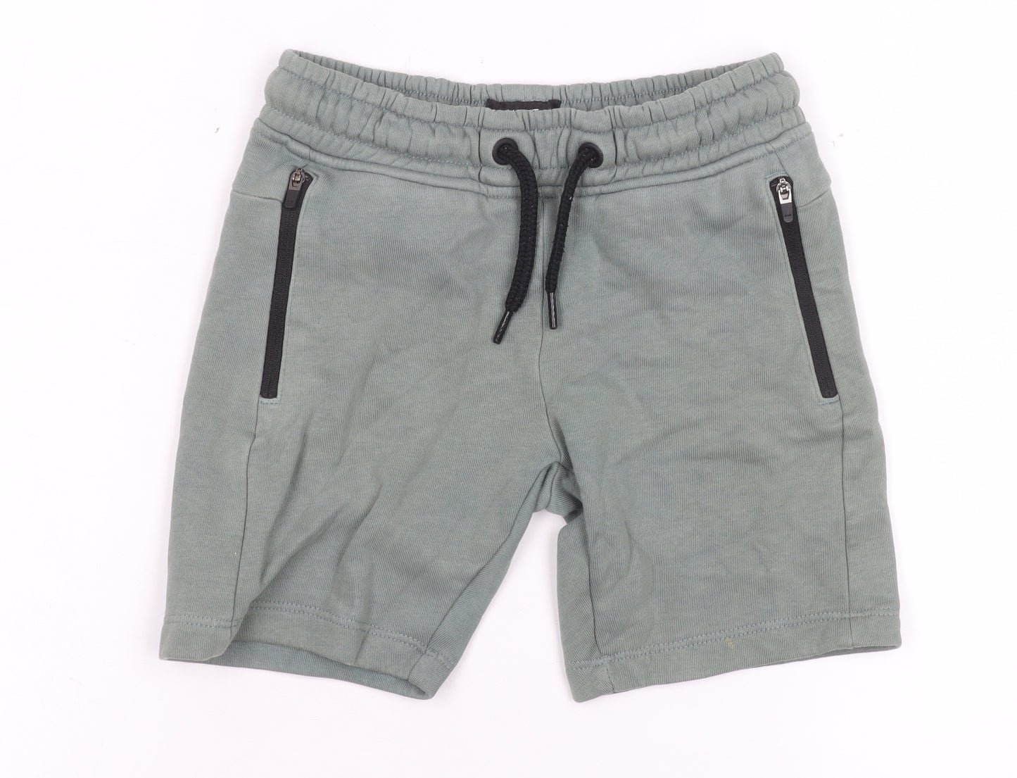 Next Boys Green Sweat Shorts 4 Years Elastic Waist Drawstring Pockets